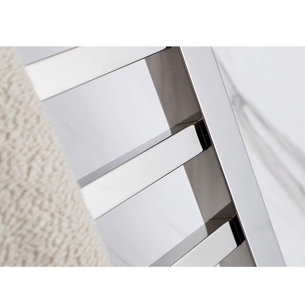 Scaldasalviette, scaldasalviette a 10 barre da parete, scaldasalviette elettrico a risparmio energetico da 88 W per il bagno, scaldasalviette in acciaio con interruttore on/off, stendibiancheria