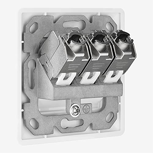 Module Keystone Cat 6A kwmobile blindé pour prise murale RJ45 (Lot de 2)