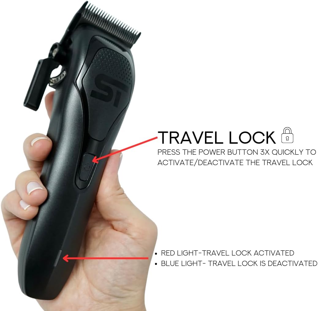 Supreme Trimmer Darkstar 72 Clipper with Magnetic Vector Motor | 180 Min Run Time, 9000 RPM Barber Hair Clipper | Low Noise, Professional Clipper DLC Blades | STC72