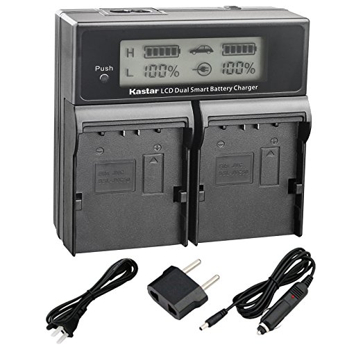 Kastar LCD Dual Smart Fast Charger Kit for JVC SSL-JVC50 and JVC GY-HMQ10, GY-LS300, GY-HM200, GY-HM600, GY-HM600E, GY-HM600EC, GY-HM650 Camcorders