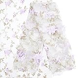telas organza bordada en puebla Fácil de usar: la tela de bordado floral no solo se puede utilizar como un todo, sino que también se puede cortar en cualquier longitud como quieras, se puede coser directamente en la superficie de la tela, fácil de operar, decorará tus manualidades con un estilo elegante.