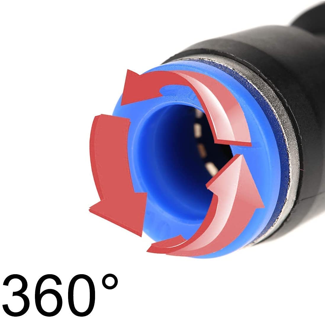 40 pezzi di fissaggio rapido Air Push da 6 mm, connettori pneumatici, splitter/angoli/raccordi a T, kit per tubi dell'aria per tubi da 6 mm