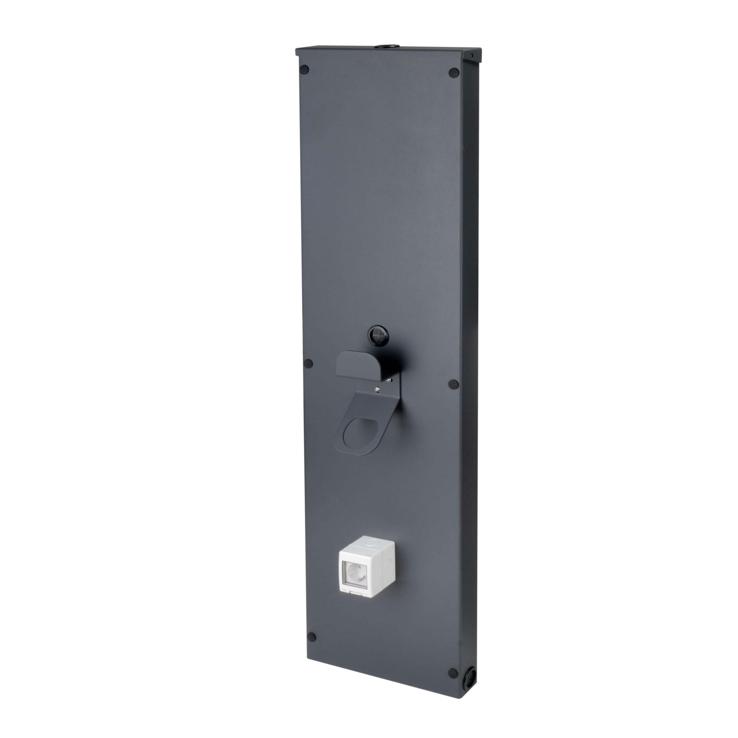 Uniwersalna kolumna ścienna z aluminium do stabilnej instalacji stacji ładującej i zorganizowanego miejsca ładowania do pojazdów elektrycznych, płyta ścienna do Wallbox (125 x 33 x 5,5 cm