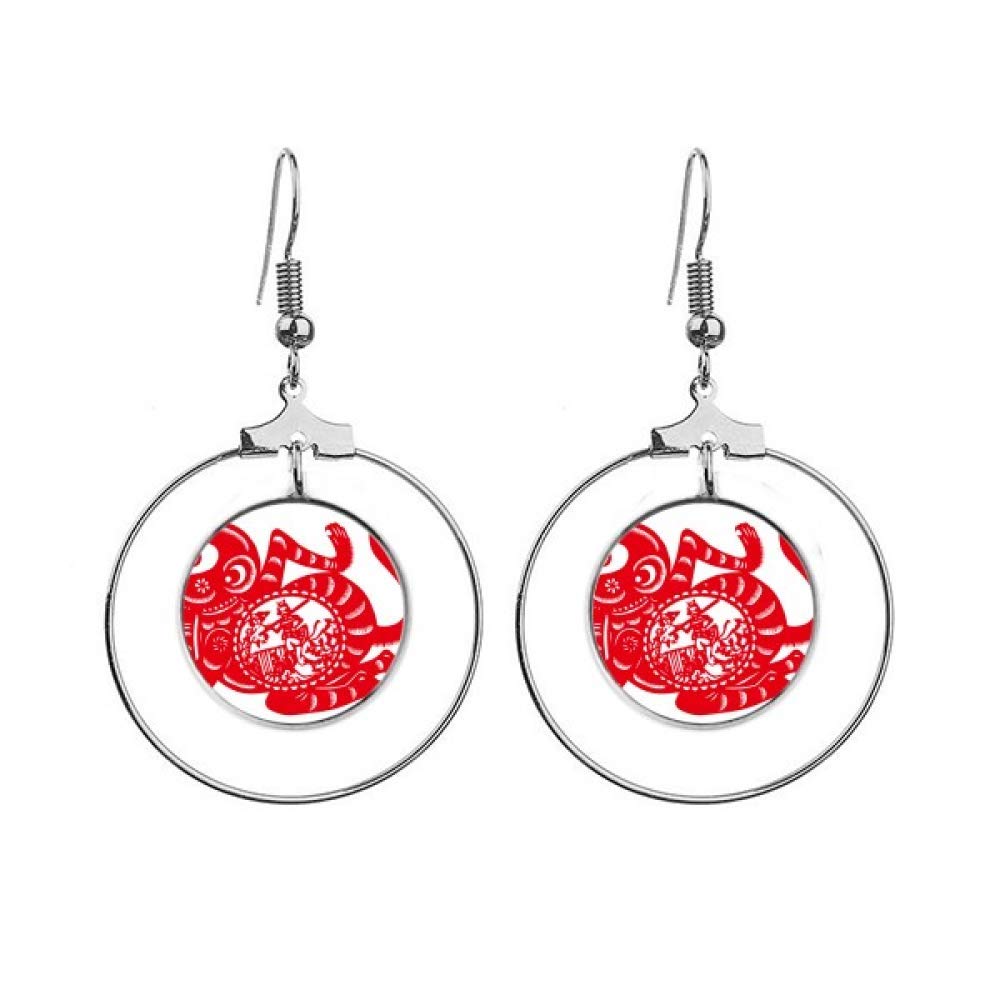 Boucles d'oreilles singe zodiaque chinois Papercut fine ciselure - 4