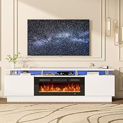 White Tv Stand + Black Fireplace