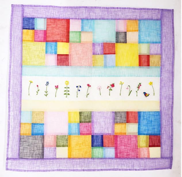 Korean Traditional Patchwork Table Runner – Colorful Handcrafted Bojagi Style Dining Table Cloth, Decorative Placemat for Tea Table, Coffee Table, or Home Décor, Korean Quilt (Violet)