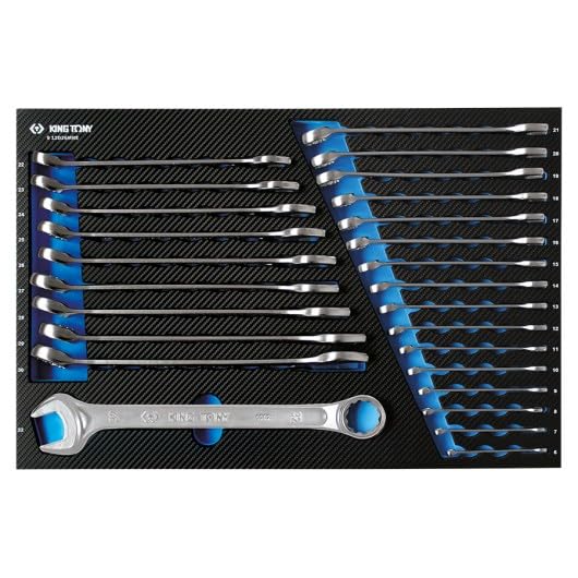 Module mousse KING TONY de 26 clés combinées légères pour réparations mécaniques
