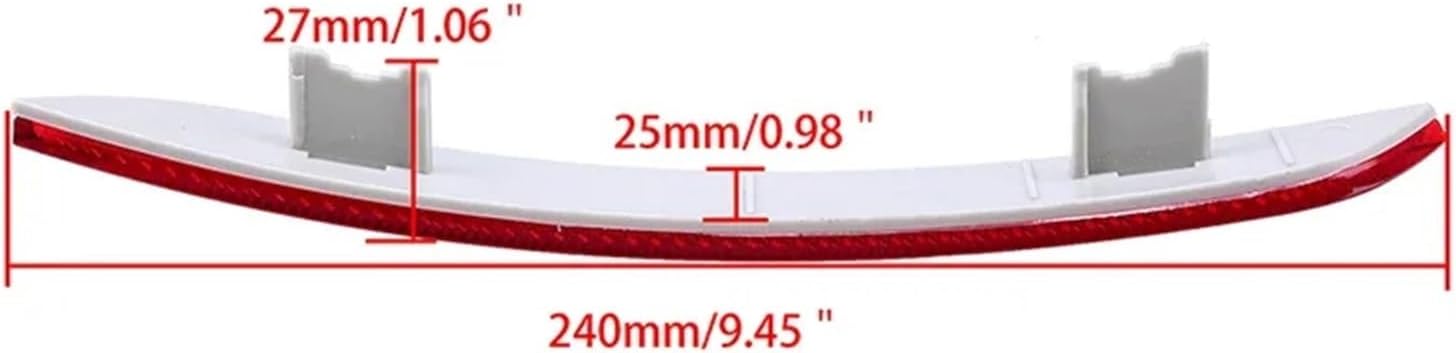 Red Rear Bumper Reflector Compatible With BMW 5 Series F10 F18 Sedan 2010 2011 2012-2013 Pre-facelift Tail Warning Lights Strip Stickers(1Pc Left)