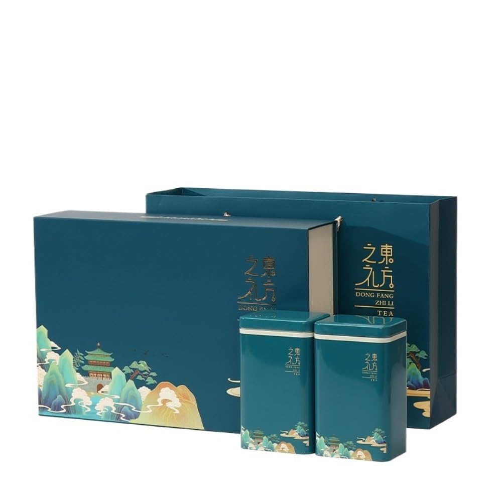 XYNSNDB Teedose, große Tee-Aufbewahrungsdose, quadratische Blechdose, Küchen-Aufbewahrungsdose, Leere Dose, chinesisches Tee-Set, Doppeldose, Geschenkbox-Set, Teedose (B, Doppeldose)