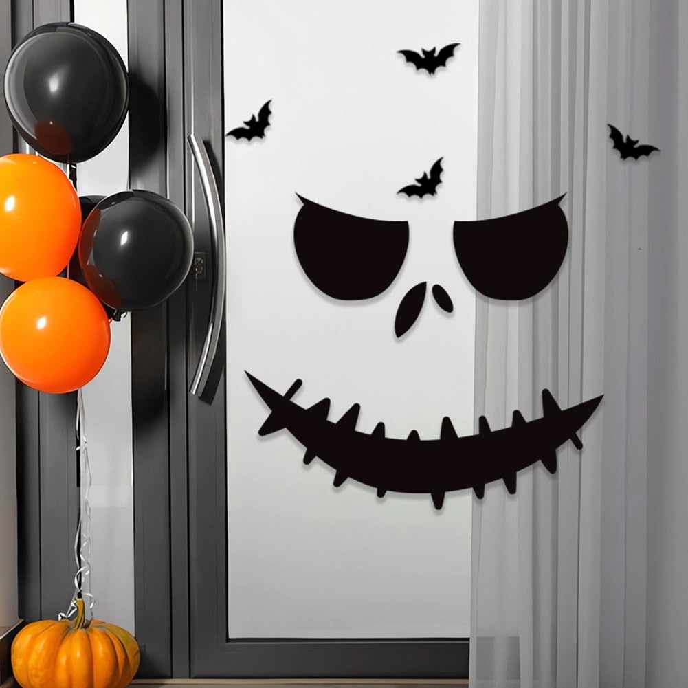 Halloweenowe naklejki na drzwi straszne naklejki z czaszką śmieszne naklejki na okna do nawiedzonych domów imprezy halloweenowe dekoracje ścienne