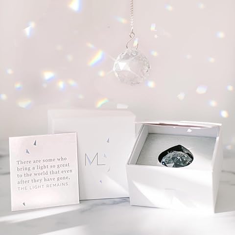 Memorialight Modern Grief Gift, 40mm Crystal Ornament Rainbow Maker, Unique Memorial Gifts for Loss of Family, Loved Ones, Miscarriage, Best for Funerals, Sympathy, Bereavement, Daily Remembrance