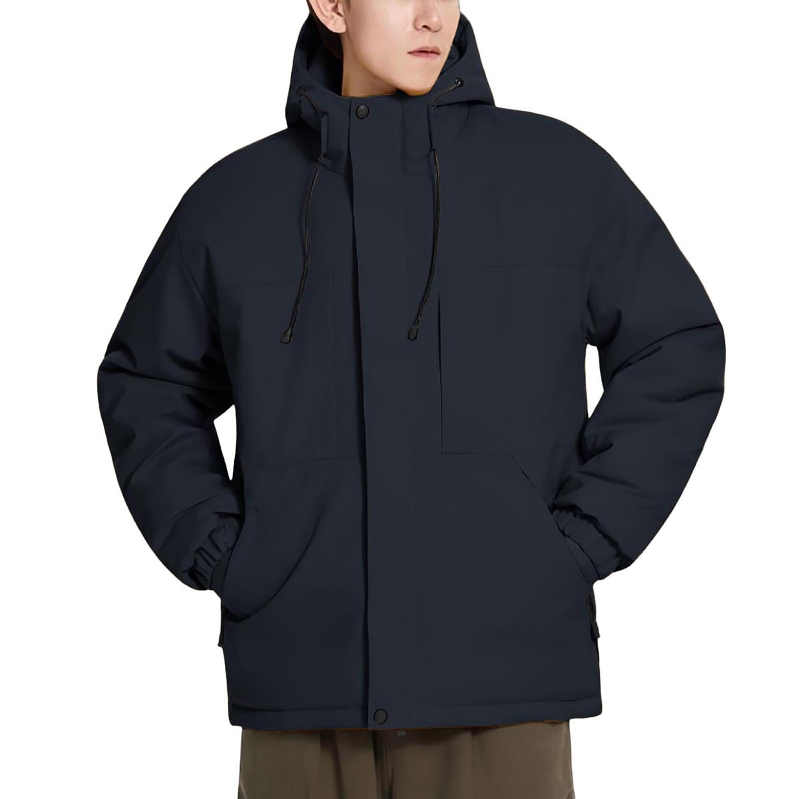 Chubasquero Impermeable para Hombre para Exteriores Transpirable con Capucha Desmontable y Bolsillo con Cremallera Casual Cortavientos Con Capucha Para Correr Ciclismo Senderismo Escalada Deporte