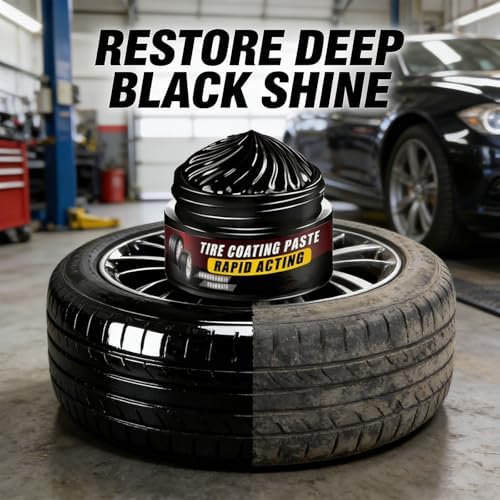 Premium Tire Coating & Trim Restorer, Tire Coating Paste Rapid Acting, Nourish and Repair, Renew and Revitalize, Restores the Tires' Original Deep, Glossy Black- Finish (1pcs)