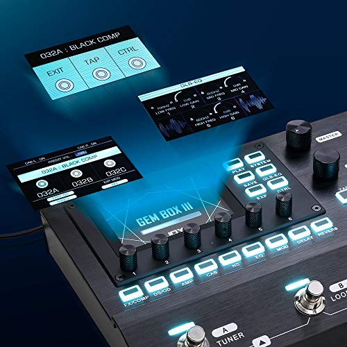 Asmuse Guitar Effect Processor & Amp Modeler GEM Box III,157 Effects & 61 Preamp Modulations,Multifuctional Pedal with Drum Machine Chain Effects