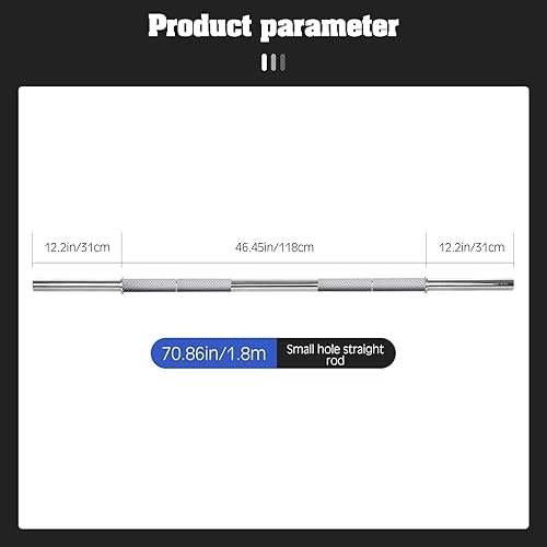 Miniatura 4 de Barra de barra de 456 pies con diseño de rosca antideslizante, barra recta de entrenamiento de fuerza para placas de barra de 1 pulgada, barra de