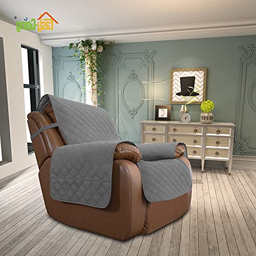 Image of Easy-Going Sofa Slipcover Waterproof Oversized Recliner Chair Cover Non-Slip Fabric Couch Cover for Living Room Washable Furniture Protector for Pets Kids Children Dog Cat (Oversized Recliner, Grey)