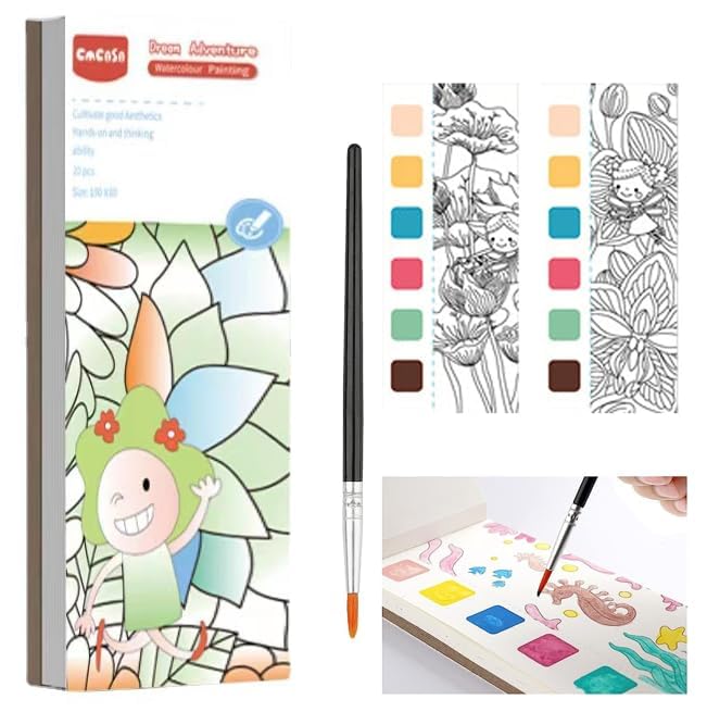 SQINELLI Magic Coloring Water Book Doodle with Magic Pen Painting Board for Children Education Drawing Pad (Garden)