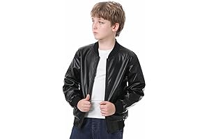 Boys Faux Leather Jacket Brown
