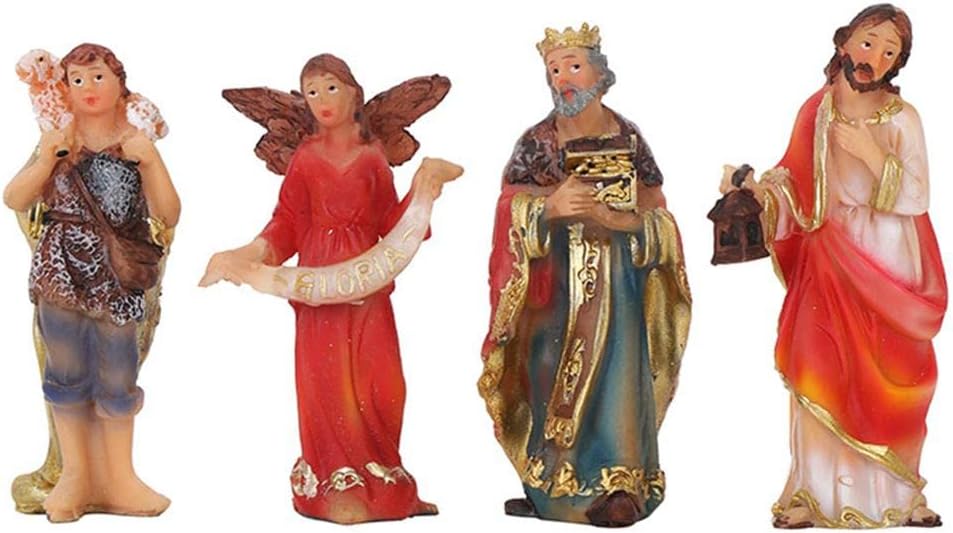Baoblaze 11Pcs Christmas Nativity inch Scale, Nativity Christmas Figures Ornament