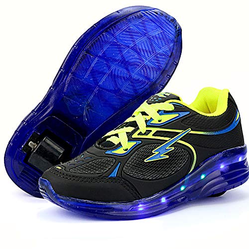 Tênis de Rodinha Infantil SapatoFran Com Led (36, MARINHO-LIMÃO)