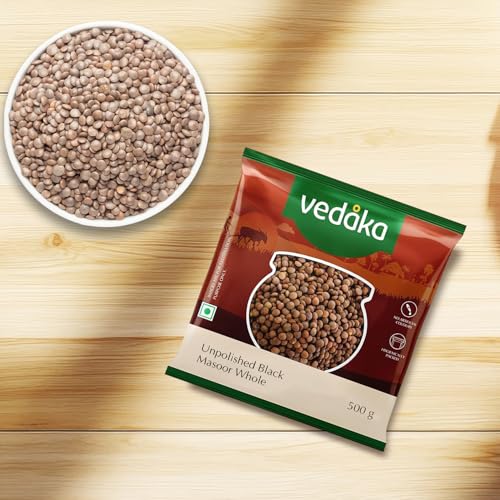 Image of Amazon Brand - Vedaka Unpolished Black Masoor Dal | Whole | 500 G | Premium Black Masoor Dal
