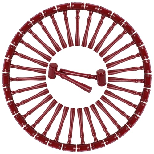 Image of IMengjbang 40 Pcs Mini Wooden Judge Gavel Prop, 4.33 x 1.37 x 0.78 inches Mini Auction Hammers Mallets Cosplay Lawyer Justice Costume Accessories Gifts for Auction Sale Courtroom Party Favors