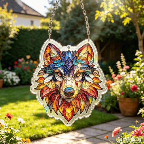 Acrílicos con patrón de lobo que dan vida a ventanas oscuras 3
