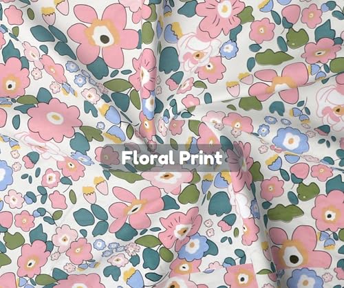 Image of RD TREND Glace Cotton Assorted Pillow Cover Set of 2 (4 Pcs) - Premium 210 TC, Standard Size 18 inchx28 inch | Soft & Breathable Floral Printed Design for Bedroom |Bluestar&Pink