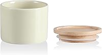Vista 48 de SWEEJAR – Recipiente de cerámica para almacenamiento de alimentos, recipientes apilables con tapa hermética de madera para servir café molido, té
