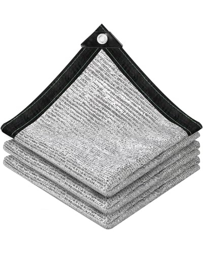 70% Aluminet Shade Cloth - 10x14FT Reflective Aluminium Shade Netting Sun Shade Cover with Grommets for Cars, Dogs, Outdoor, RV, Patio