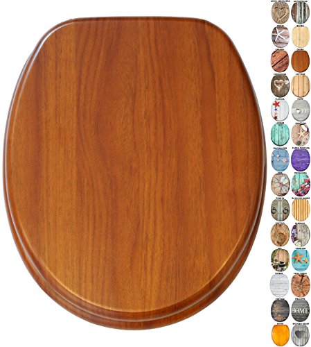 Sanilo Tapa de inodoro, gran selección de atractivos asientos para WC de madera y duradera (Caoba)