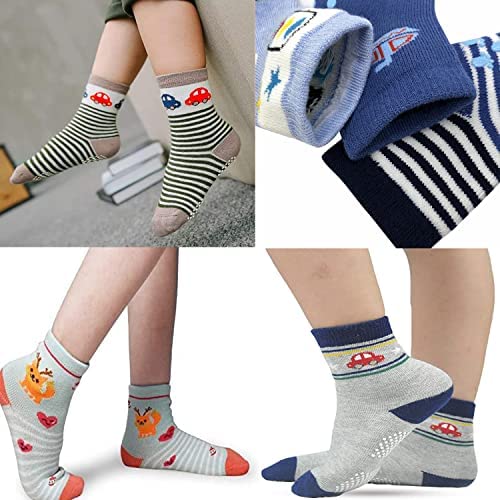 Image of Kidbee Baby Boy's Organic Cotton Anti Slip Grippers Socks