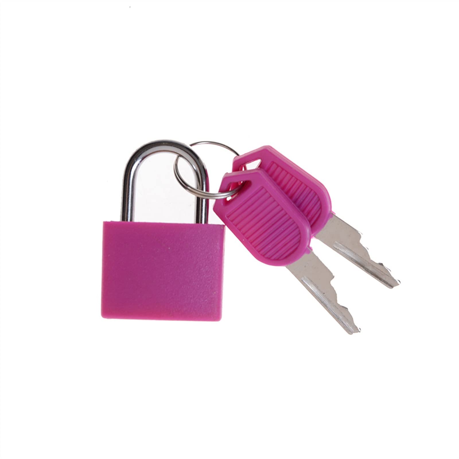 Cadenas en acier solide rouge pourpre avec serrures antivol compactes et 2 clés