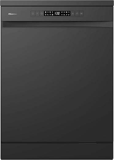 Hisense HS622E90BUK Freestanding Standard Dishwasher 85cm High - E Rated, Black, 24...