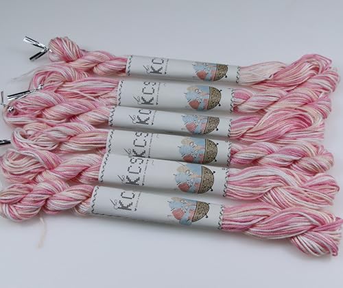 Image of KCS Big skeins of 25 Meters Size 25 Color Variegated Cross Stitch Stranded Threads,6 skeins,4170