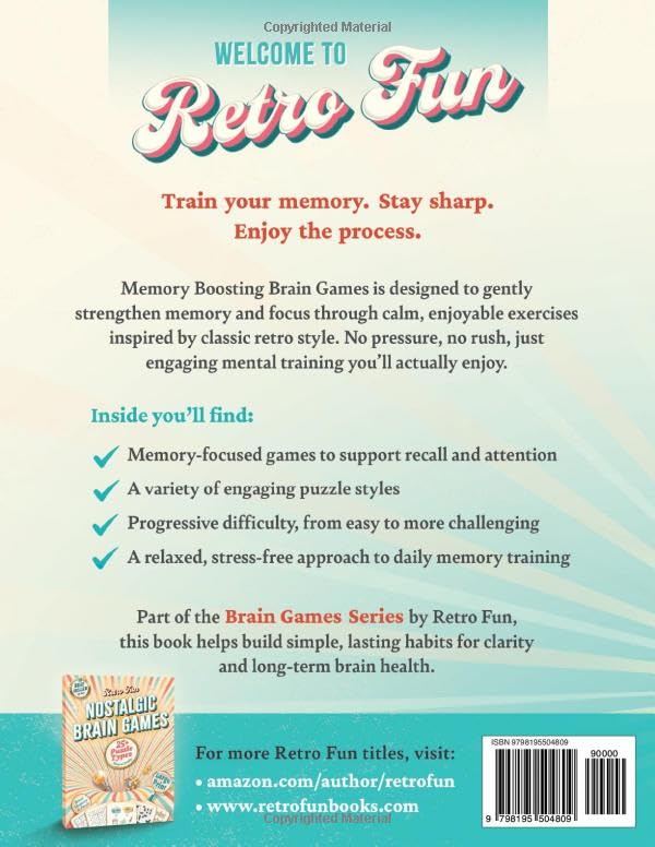 Retro Fun Memory Boosting Brain Games for Seniors & Adults: Large Print Puzzle & Activity Book to Strengthen Recall & Focus at Any Age with a Variety of Word & Visual Games image 3