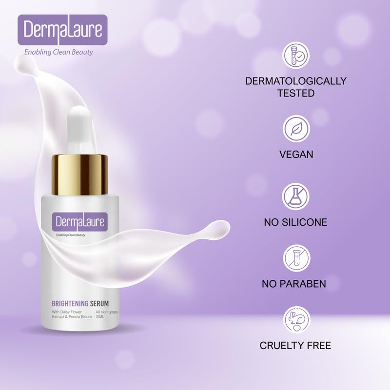 Image of Brightening Serum for Face | Natural Glow with Daisy Flower & Peonia Bloom | Reduces Dark Spots & Revives Dull Tired Skin | Dark Spot Corrector | 30ML | All Skin Types