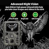 Mini Wildkamera 20MP 1080P HD Wildtierkamera 850nm IR LEDs Wildkamera mit Nachtsicht Bewegungsmelder Nachtsichtkamera IP65 Wasserdicht Jagdkamera mit 32G Speicherkarte und Leser, für Wildbeobachtung