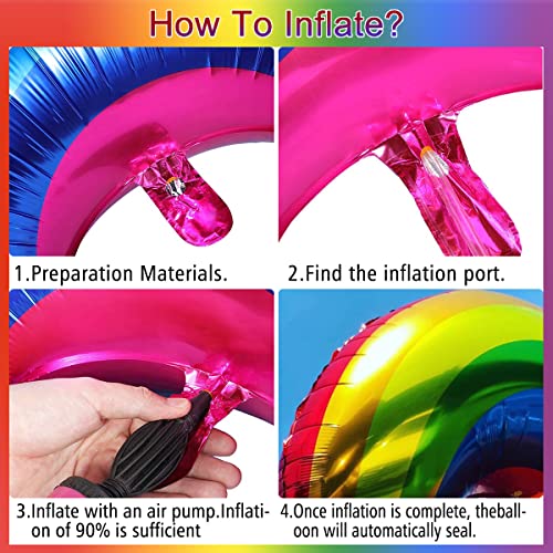Rainbow Foil Balloons Pride Rainbow Mylar Balloon Rainbow Foil Mylar Lgbtq Balloons Gay Pride Party Birthday Favors Large Size For Birthday Baby Shower Wedding Decoration Photo Props #TOP3