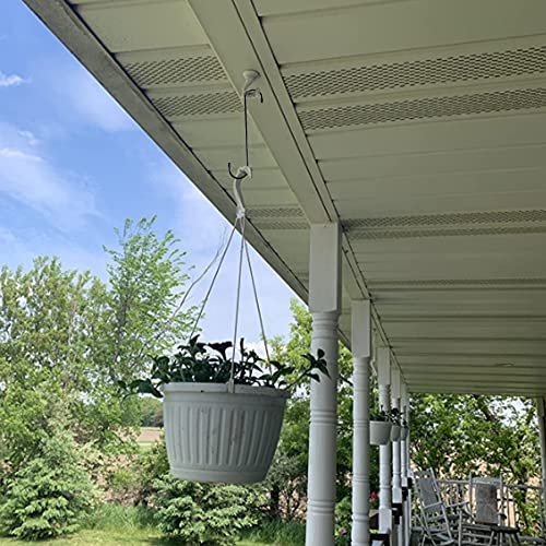 Image of YourGift 6 Pack 10 Inch Extra Long Heavy Duty S Hooks for Hanging Plant, Closet, Flower, Basket, Garden, Patio, Bird Feeder (Black)