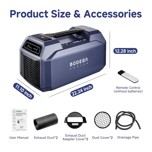 BODEGACOOLER Portable Tent Air Conditioner 6000 BTU, 110V Compressor Camping AC Unit for Tents with 5 Cooling Modes and Remote Control - Image 8