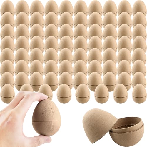 80 Pcs 3 Inch Paper Mache Easter Eggs Fillable DIY Easter Eggs Cardboard Easter Eggs Empty for Easter DIY Craft Basket Stuffers Party Favors