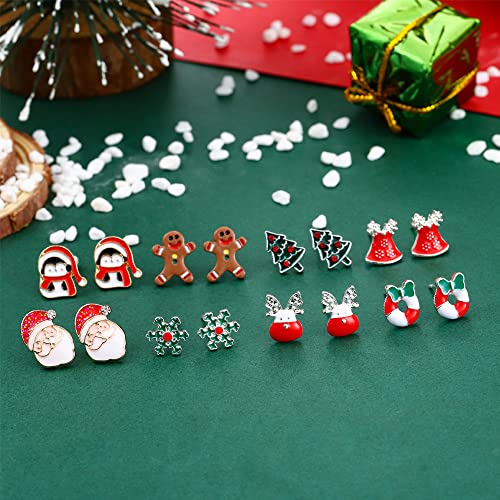 Yoshow 20 Pairs Hypoallergenic Christmas Earrings for Girls Cute Stud Earrings Sets for Women Teen Girls Christmas Earrings Bulk Holiday Jewelry Winter Jewelry3