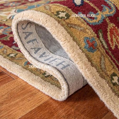 Image of 8x10 Ft Large Wool Rug - Handcrafted Traditional Tufted Carpet for Modern Living Spaces