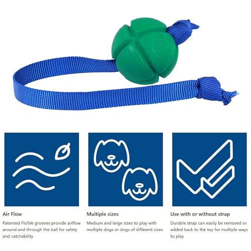 Jouet Chien Caoutchouc FloTex Vert M à rapporter et mâcher - 4