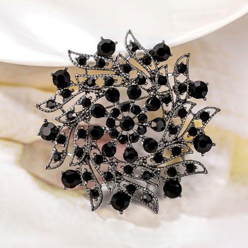 Image of Rhinestone Spiral-shape Brooch Pin Accessory Broach for Women
