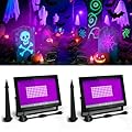 T-SUN 60W LED Black Lights, Blacklight Flood Lights with Plug, IP66 Waterproof Black Light for Glow Party, Halloween Decorations, Fluorescent Poster, Body Paint, Bedroom, Neon Glow, Aquarium