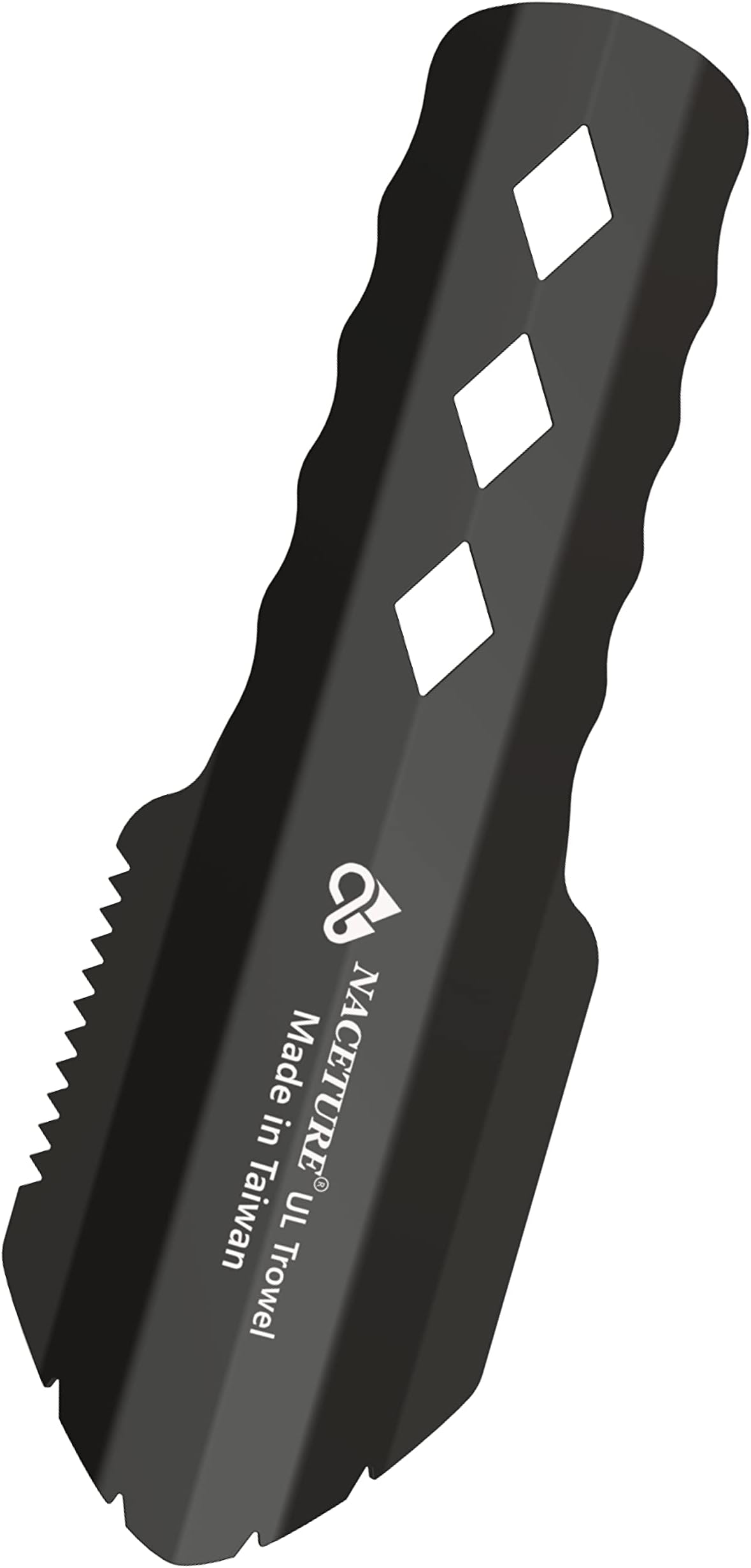 Ultralight Backpacking Trowel Aluminum Shovel Small Potty Multitool with Longer Handle Design Essential for Hiking, Camping and Survival Bags(Black 1 Pack)