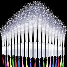 Oleitodh 128 Pack White Fiber Optic Wand Glow Wand LED Light Up Wand Bulk with 3 Flashing Models Flashing Sticks for Glow in The Dark Birthday Party Favor Wedding Halloween Christmas, 8 Colors
