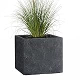 Pflanzwerk® Pflanzkübel Cube Lava Anthrazit 30x34x34cm Blumentopf...
